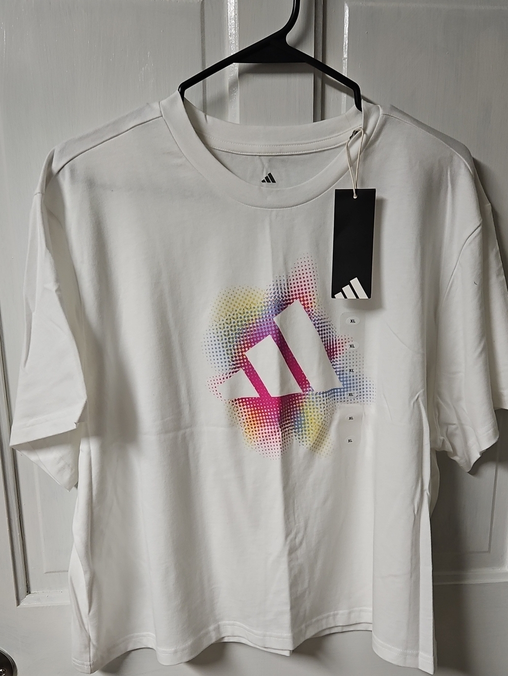 Adidas Womens White Graphic Logo Crop Top T-Shirt